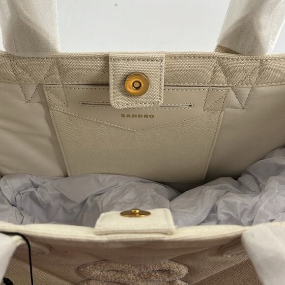 Sandro Kabash Quilted Tote Bag - Ecru - New with tags $320 MSRP - Picture 6 of 8